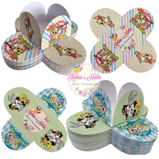 50 Forminhas 4 Pétalas Baby Looney Tunes Festas Aniversário Forminhas para Doces Confeitaria em Oferta na Shopee
