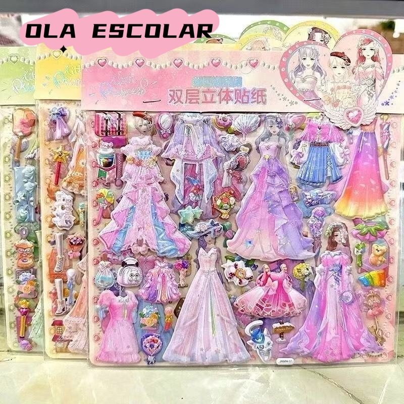 Cartela De Adesivo bonequinhas sortidos para criancas infantil em Oferta na Shopee