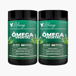 Ômega 3 com DHA 750mg e EPA 250mg de Algas Marinhas - Vegetal 60 Cápsulas - 2 Unidades