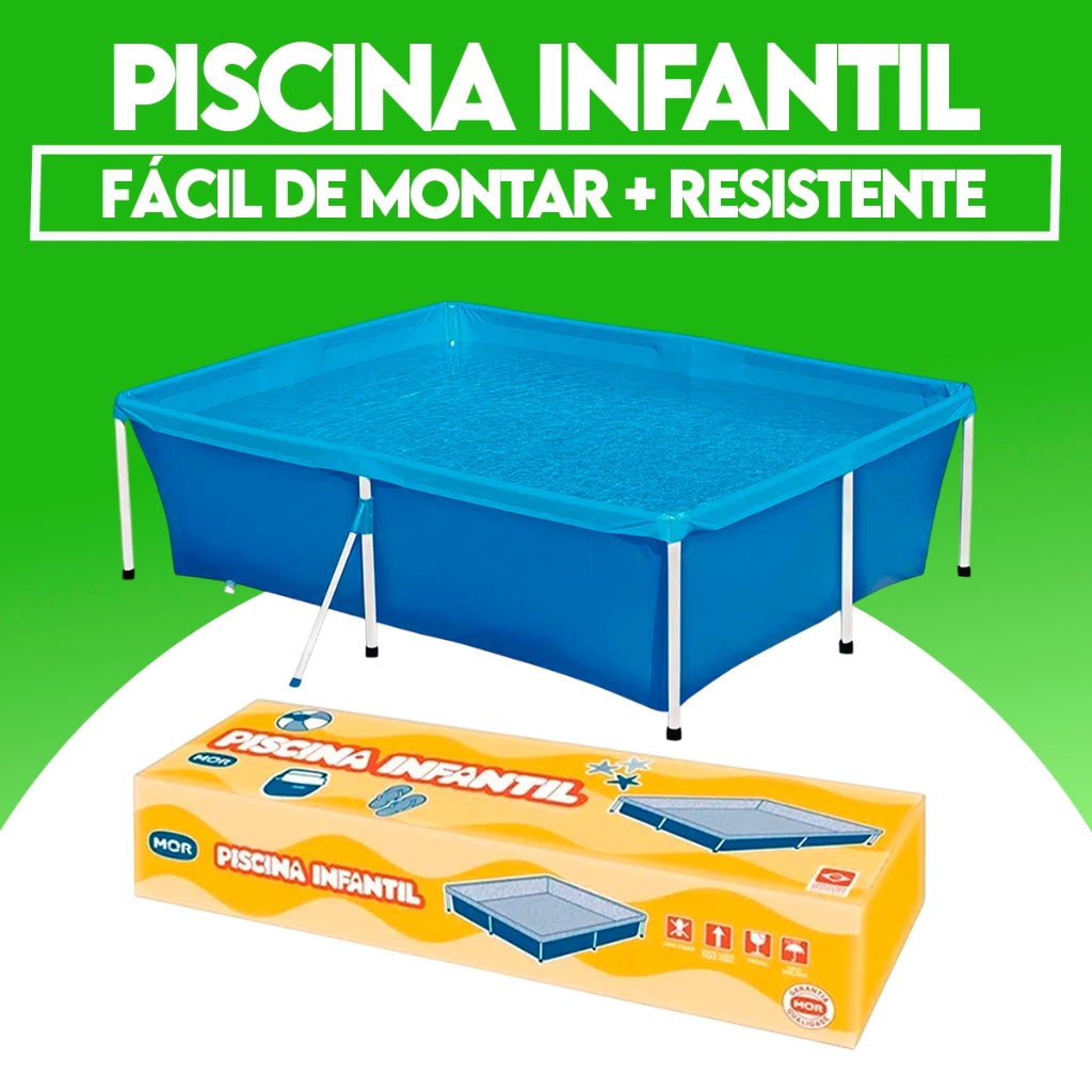 Piscina Infantil Retangular Com Armação Tamanhos - Mor