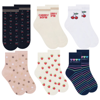 Kit 6X Pares Meias Femininas Cano Médio Estampas Selene em Oferta na Shopee