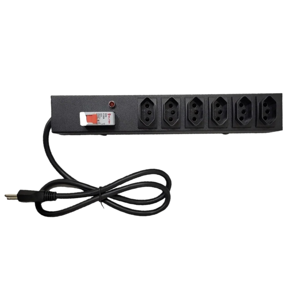 1 Unidade De Filtro De Linha Bivolt 20 Amperes 6 Tomadas 4400w Disjuntor