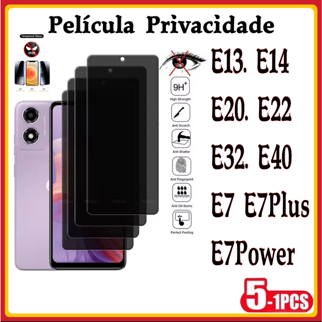 Película Privacidade 3D Anti Spy PARA MOTO E13 E14 E20 E22 E32 E40 E7 E7 PLUS E7POWER em Oferta na Shopee