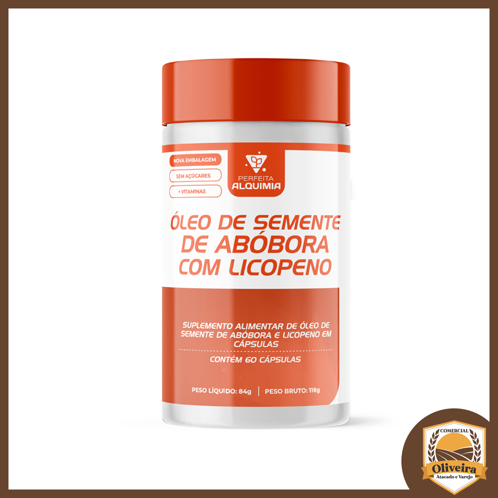 Vitamina Óleo Semente De Abóbora + Licopeno 60 Cápsulas Perfeita Alquimia