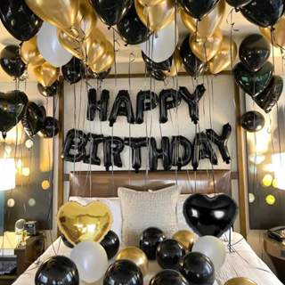 Kit 57 Peças  Balões metalizado coração estrela  nome happy birtheday Para Festas em Oferta na Shopee