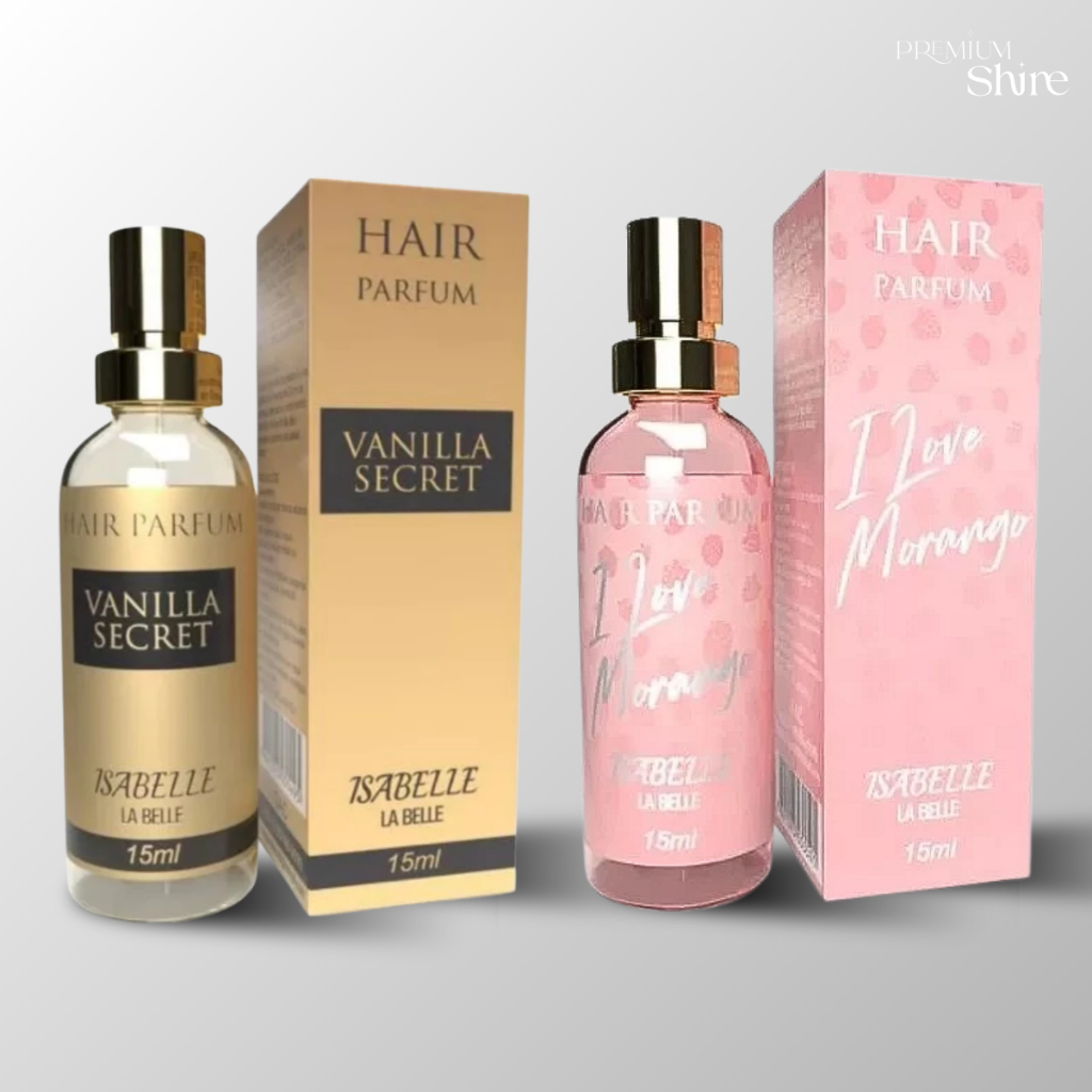 Perfume Capilar Vanilla Secret + I Love Morango Isabelle la Belle - Perfumes Para Cabelos 15ml