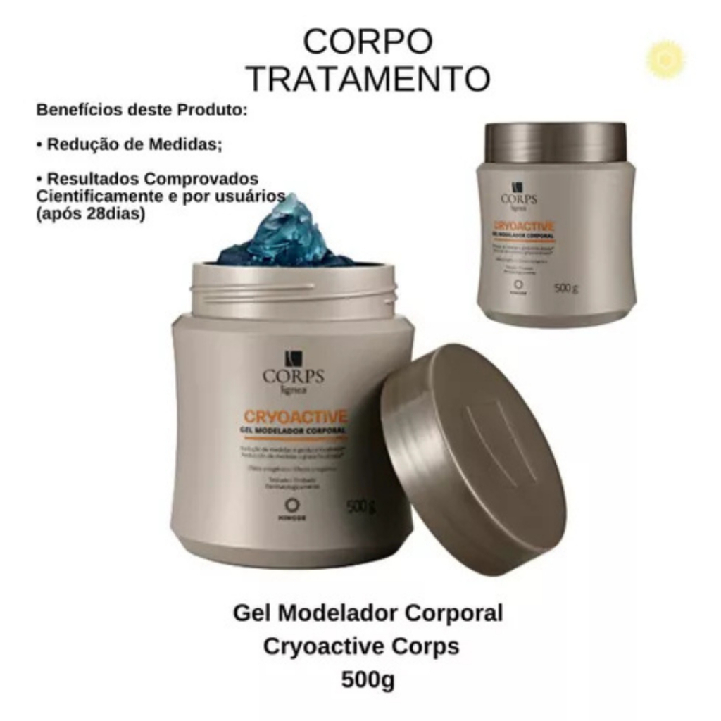 Creme Modelador Crioterápico Cryoactive 500g Redutor Medidas Gordura Localizada Celulite Profissional
