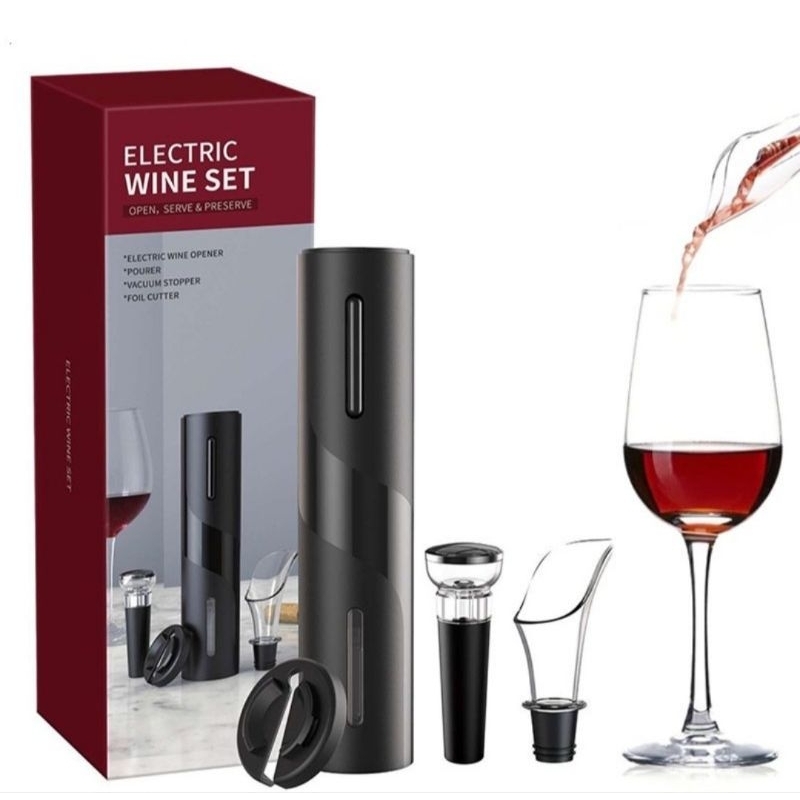 Kit Abridor De Vinhos Saca Rolhas Eletrico (a pilha)  Automatico