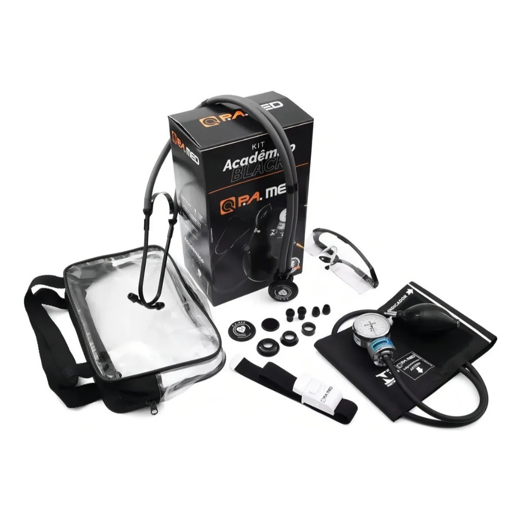 Kit Acadêmico Bic Pamed Black Total Aparelho + Esteto Bolsa Transparente