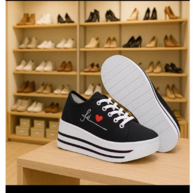 Tenis Feminino Plataforma fé Leve Confortavel Para Uso No Dia A Dia Casual