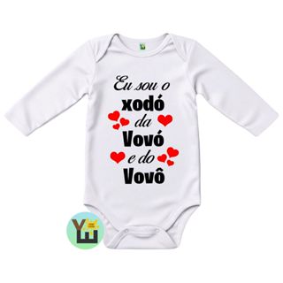 Body Do Bebê Em Tecido Ribana, Eu Sou O Xodó Da Vovó E Do Vovô em Oferta na Shopee
