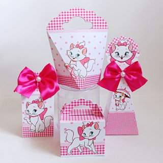 PEGUE E MONTE Kit Personalizado Gata Marie | Lembrancinhas Gatinha Marie | Caixas Marie
