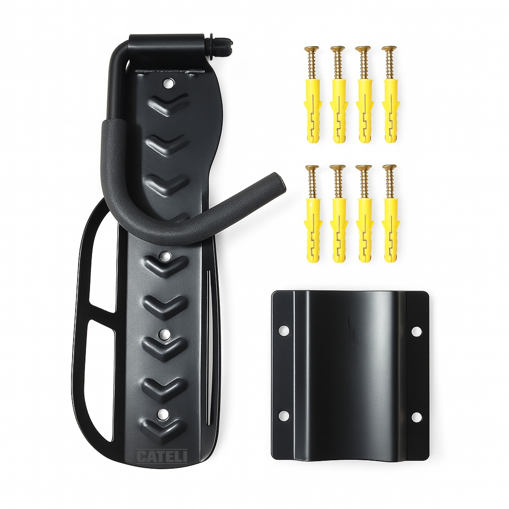 Suporte De Parede Para Bicicleta Resistente + Apoio Pneu Traseiro Gancho Para Pendurar Bike Revestido Original