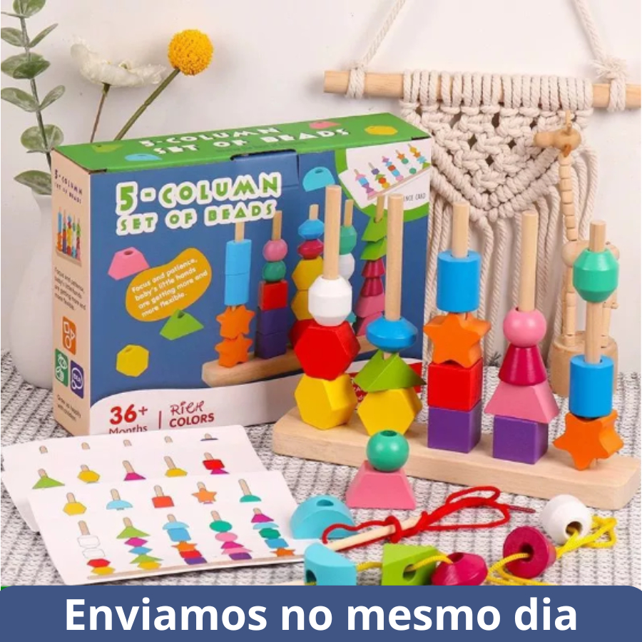Brinquedo Interativo Montessori Brinquedos De Madeira Cor Forma Puzzle Jogo Colorido Frisado Cor