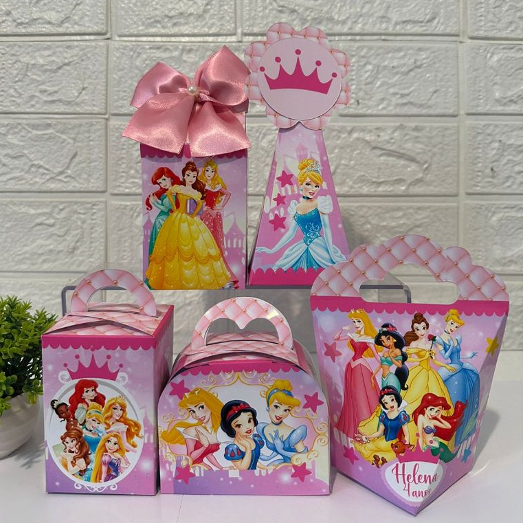 Personalizados princesas disney, caixinhas e lembrancinhas para festa,  kit festa (PEGUE E MONTE)