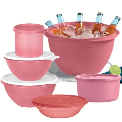 KIT 6 PEÇAS TG ACTUALITÉ 10L + TG MARAVILHOSA 1,8L + 1L + REFRI LINE 530ML +REDODINHA 500ML + PRAGELA 500ML - TUPPERWARE