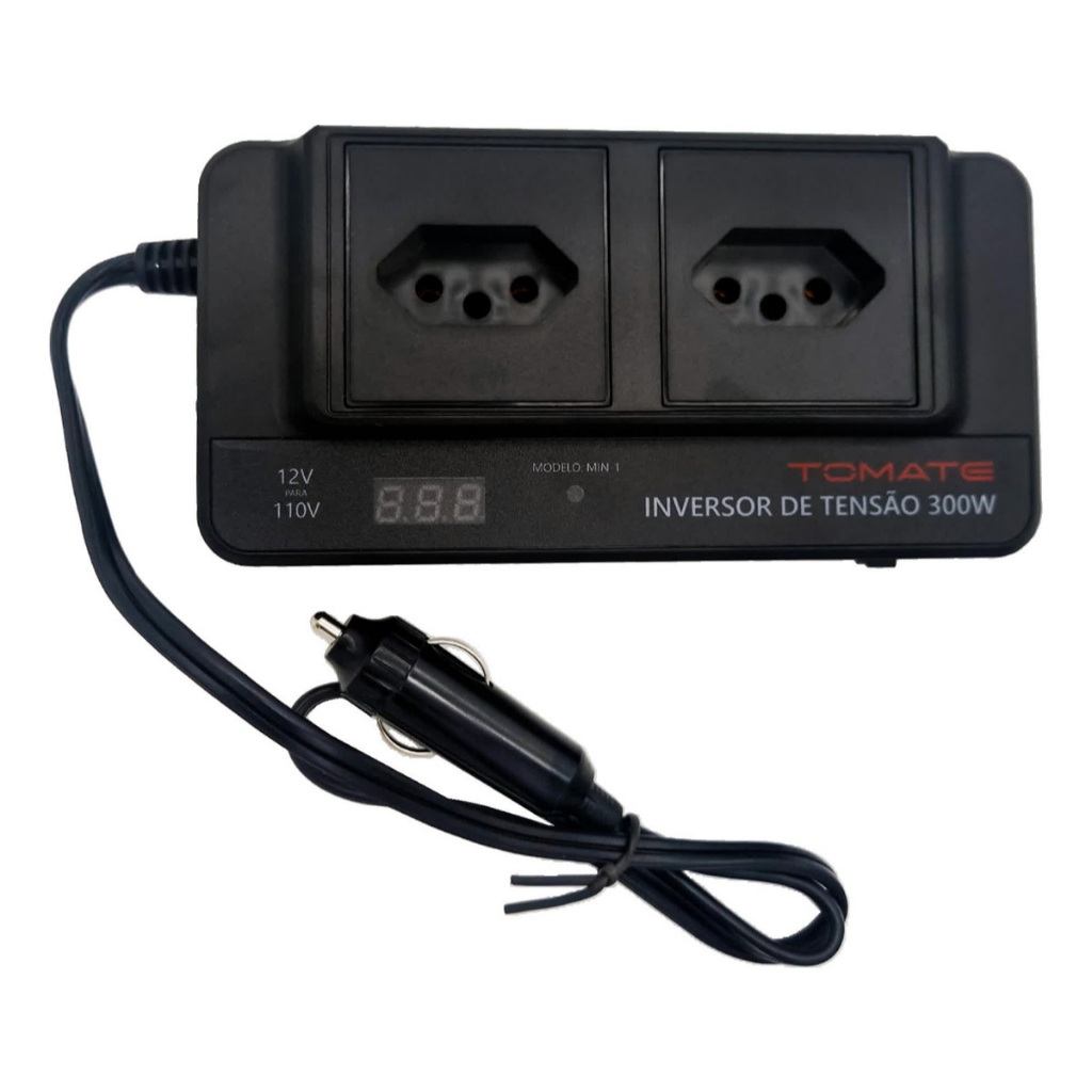 Inversor de Tensão 12V para 110V 300W Veicular Conversor de Energia com Saída USB MIN-1 300W