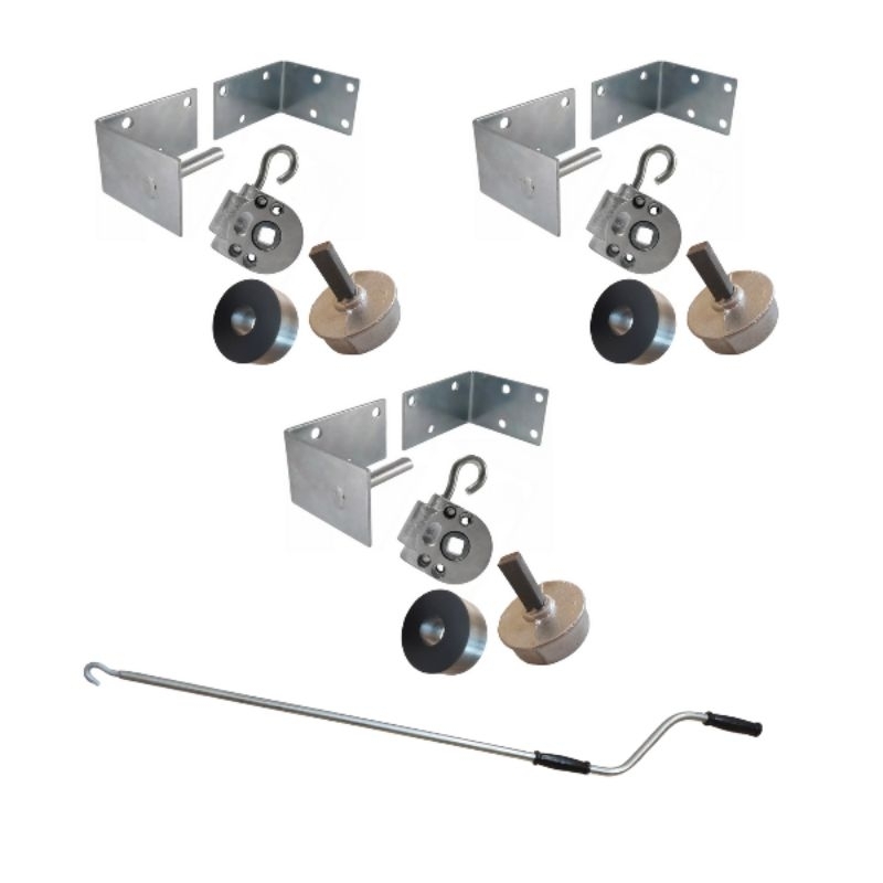 Toldo Cortina Retratil Kit Redutor 1.10 Mancal Bucha Manivela Area Externa Quintal Varanda Cobertura