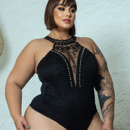 Bory Feminino De Renda Bory Plus Size Bori Verão Renda Com Pérola Festa Balada