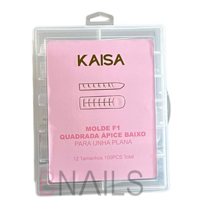 Molde F1 Quadrado Ápice Baixo KAISA 100 Unhas para Alongamento em Gel ou Acrílico Lançamento em Oferta na Shopee