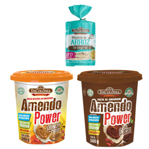 Dacolônia Combo Biscoito de Arroz Integral + Pasta de Amendoin