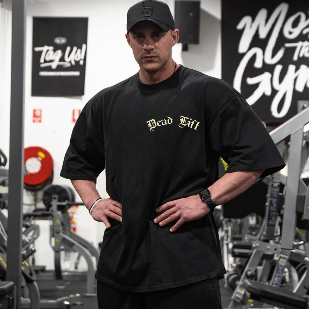 Camiseta OverSized Treino Dead Lift Masculina BodyBuilder Academia