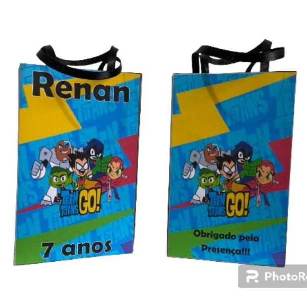 Sacolinha personalizada Jovem titans 15 unidades