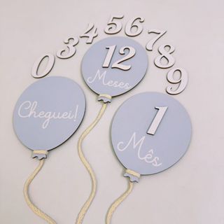 Kit mesversário 3 Balões - Azul Bebê Menino em Oferta na Shopee