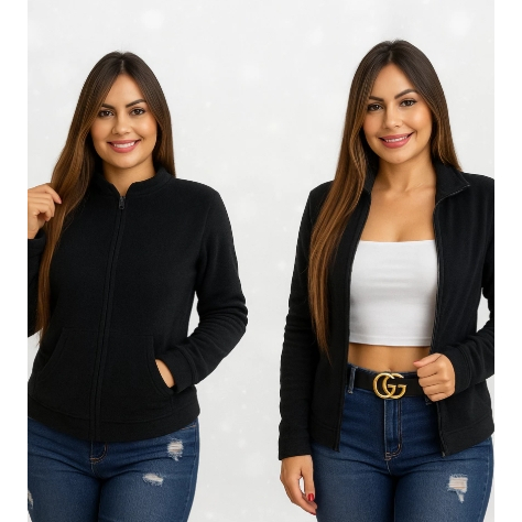 Blusa Casaco Feminino com zíper e capuz de pelinhos felpuda ultra soft tendencia o imverno 2025