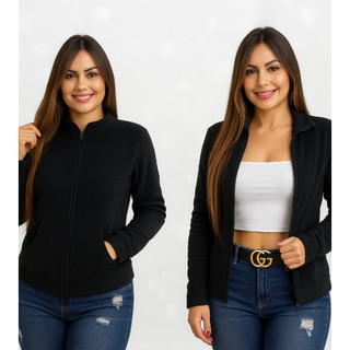 Blusa Casaco Feminino com zíper e capuz de pelinhos felpuda ultra soft tendencia o imverno 2025