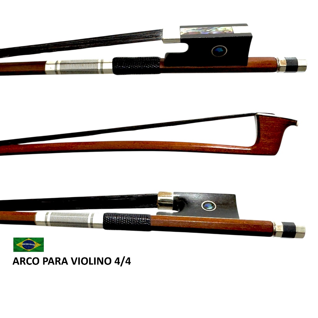 Arco Violino 4/4 Octogonal Profissional Balanceado Crina Negra Animal Mongólia
