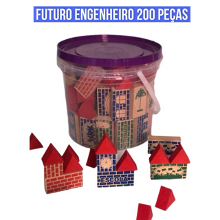 Blocos De Montar Castelo Cidades Futuro Engenheiro De Madeira em Oferta na Shopee