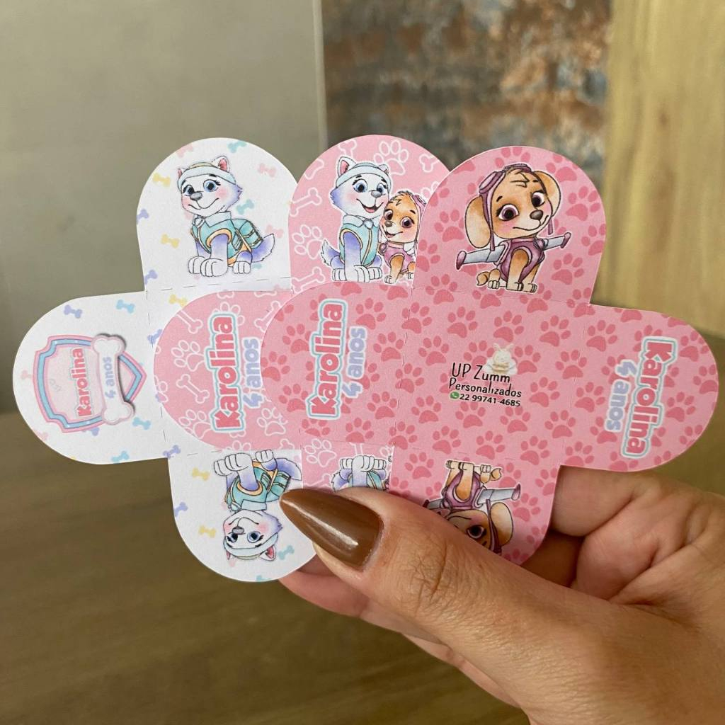 FORMINHA DE DOCE PATRULHA CANINA SKYE PERSONALIZADA- FORMINHA CAIXETA PARA DOCINHO -FESTA INFANTIL-LEMBRANCINHA