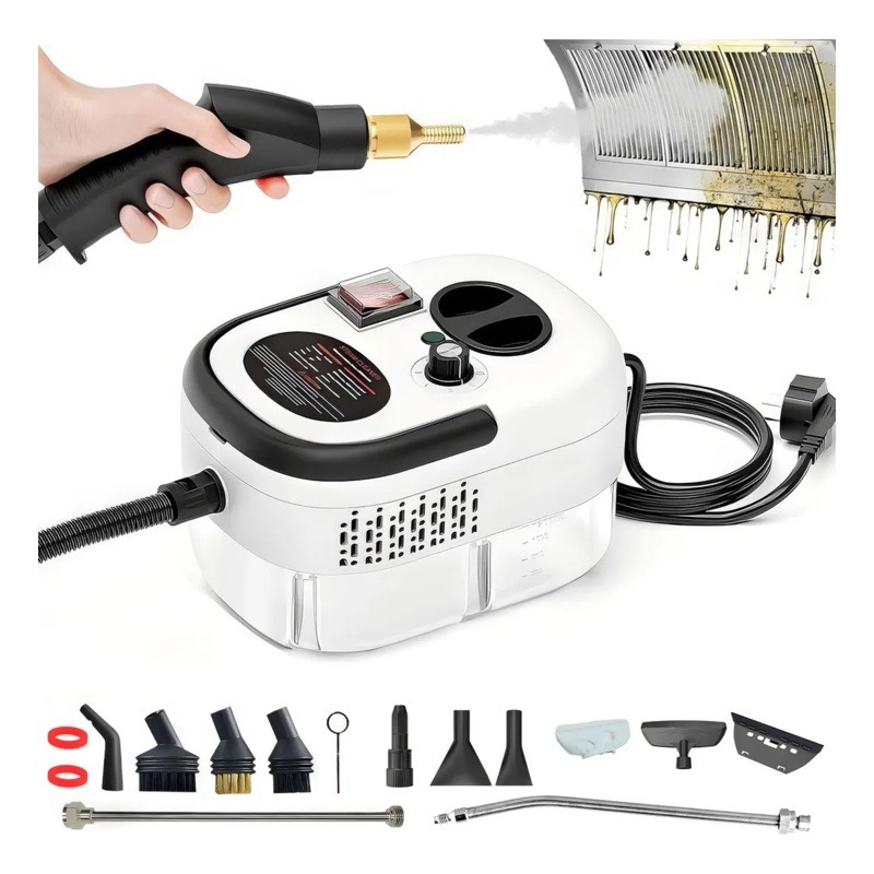 Imagem Limpador A Vapor Portátil De 2500 W Máquina Limpeza Pressurizada Alta Temperatura Com Cabeças Escova E Luvas Pa Esterili