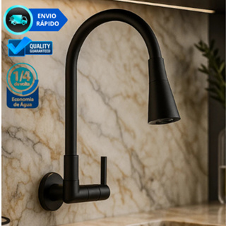 Torneira Gourmet de Parede Preta Bico Flexível com Duplo Jato e 1/4 de Volta Cozinha Moderna em Oferta na Shopee