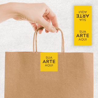 Adesivo Lacre Retangular Fecha Sacola Personalizado com Seu Logo - 3x6,8cm em Oferta na Shopee