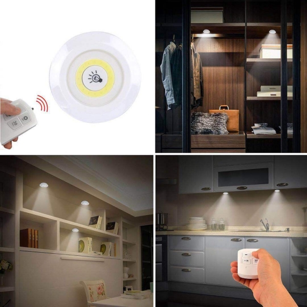 3PCS Lâmpada Luminária Led Spot Sem Fio Controle Remoto