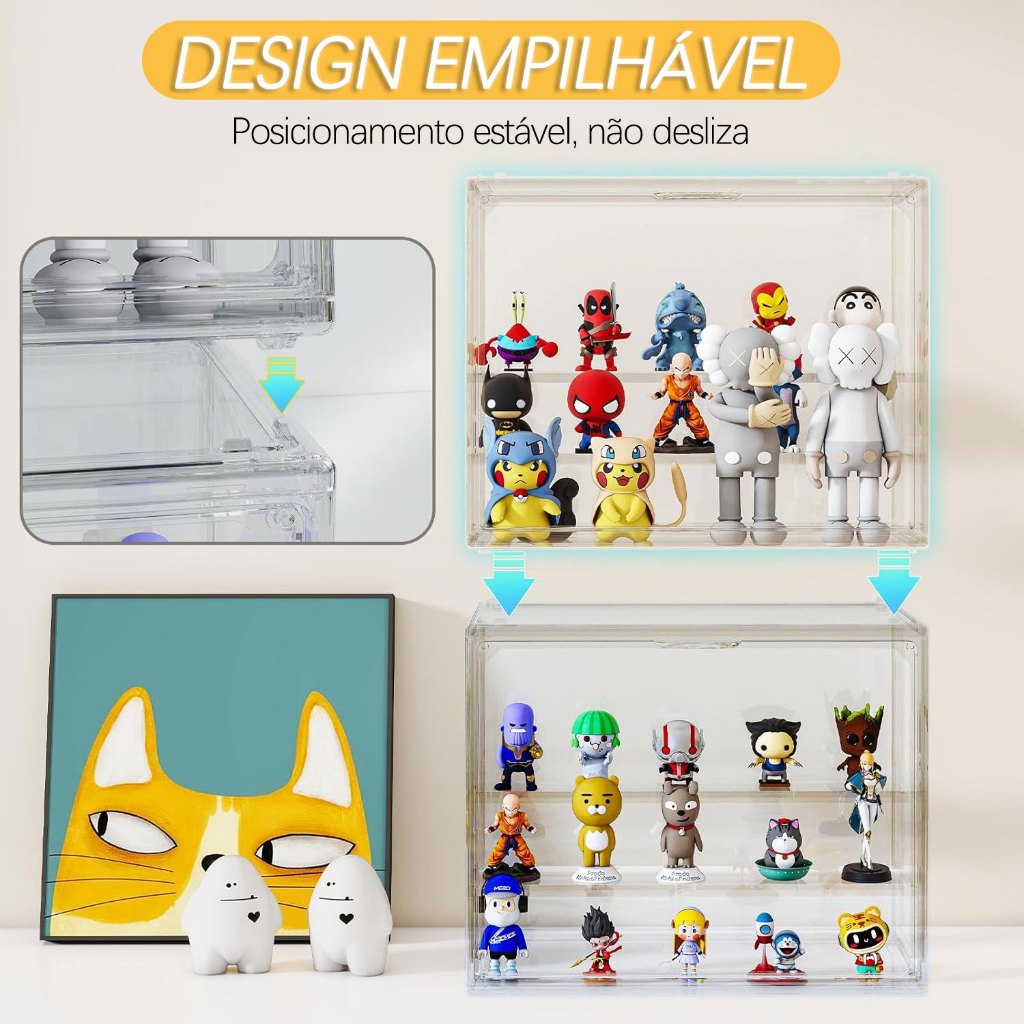 Estante de Exibição Acrílico Transparente para Bonecos Joias Brinquedos com Proteção Contra Poeira em Oferta na Shopee