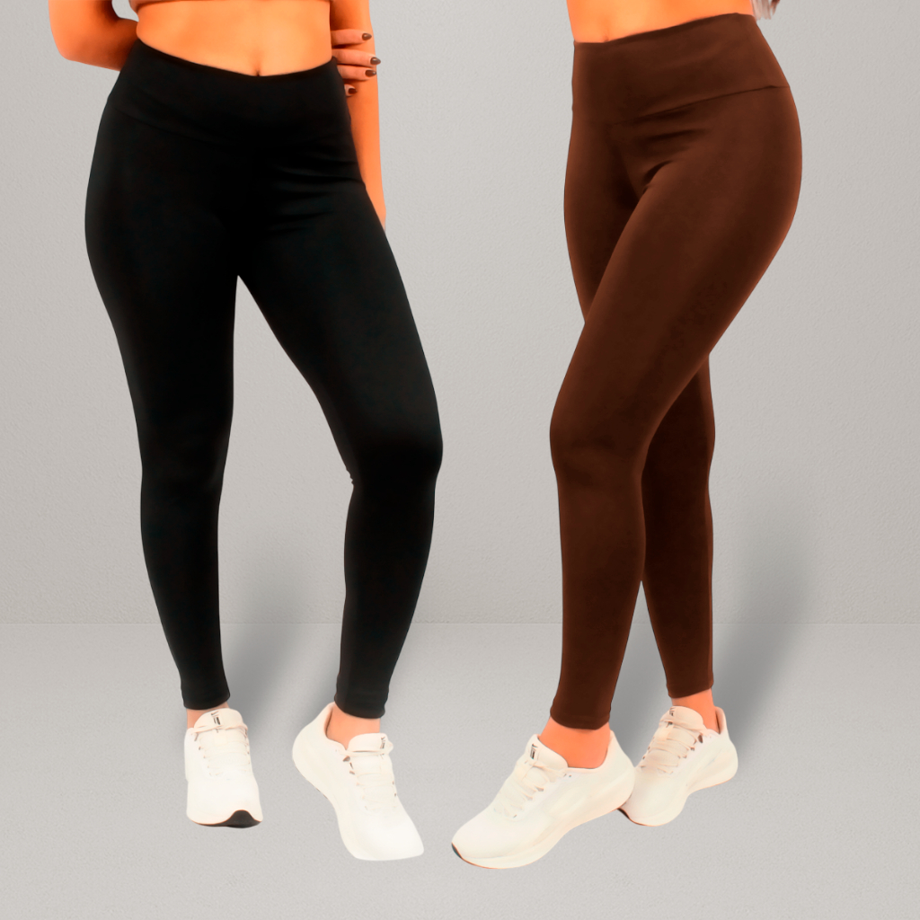 Kit 2 Calças Legging Suplex Zero Transparência