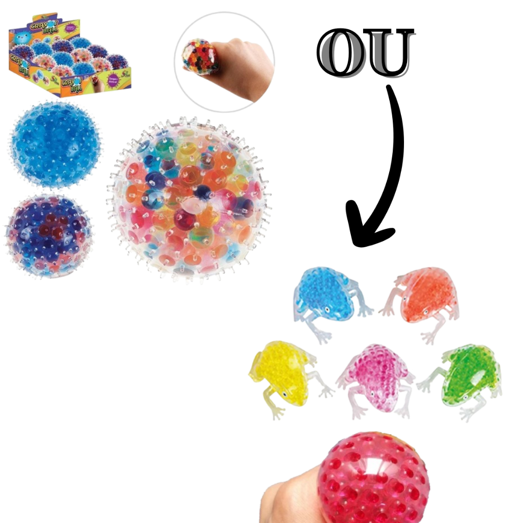 Bola Sapo Frogball Bolinha de Espremer Apertar Relaxante Anti Stress Sensorial Autismo Esmagar Colorida Pop It Cravos