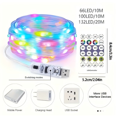 Corda de luz led RGB 10/20M inteligente ic app bluetooth controle remoto para festa natal presente TB-5082