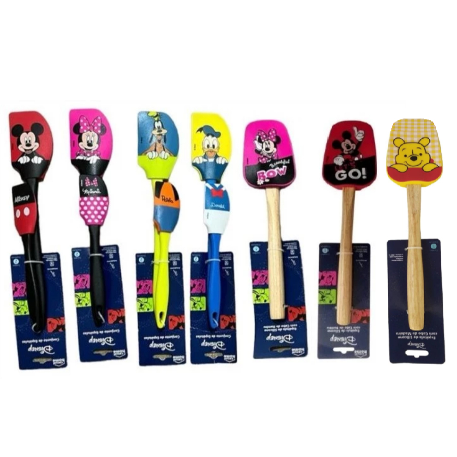 Espátulas de Silicone ou Silicone e Bambu Mickey e Sua Turma-Disney