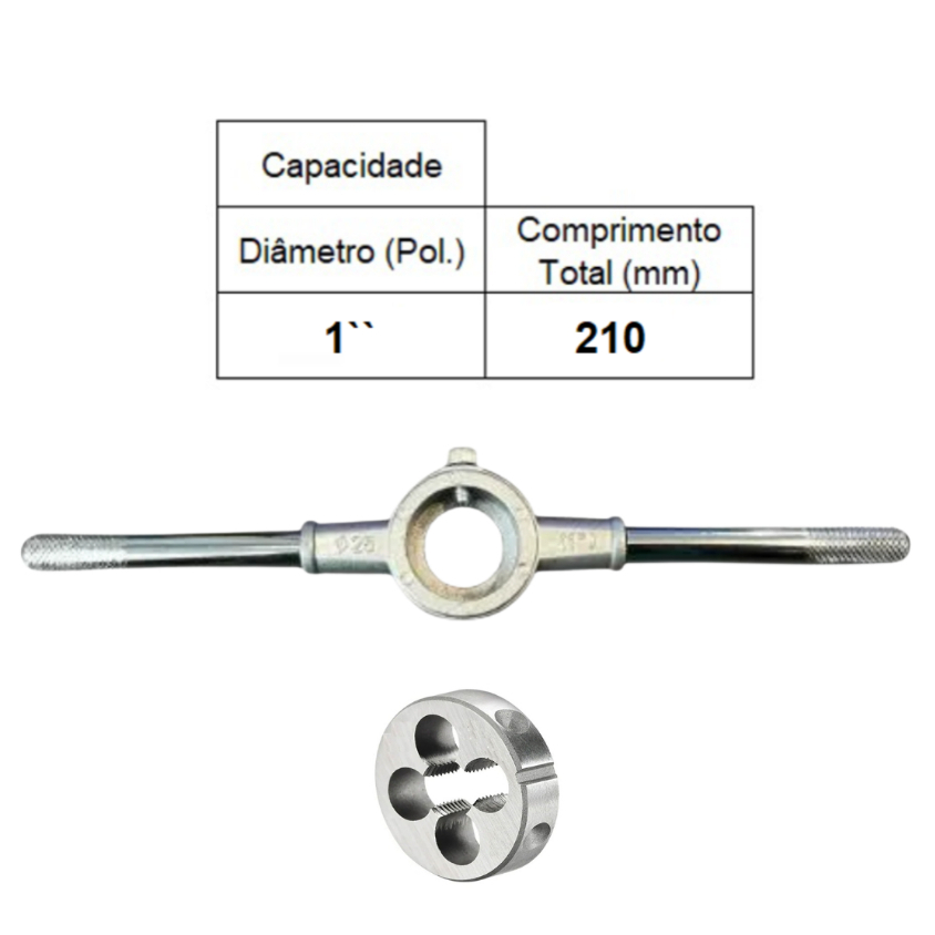 PORTA COSSINETE 1 POLEGADA + COSSINETE MANUAL AÇO LIGA 3/8 X 24 UNF - ANSI - ROCAST