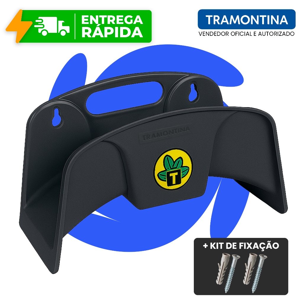 Suporte Para Mangueira Até 35M 1/2'' Tramontina Reforçado 2 Parafusos e 2 Buchas Para Fixação