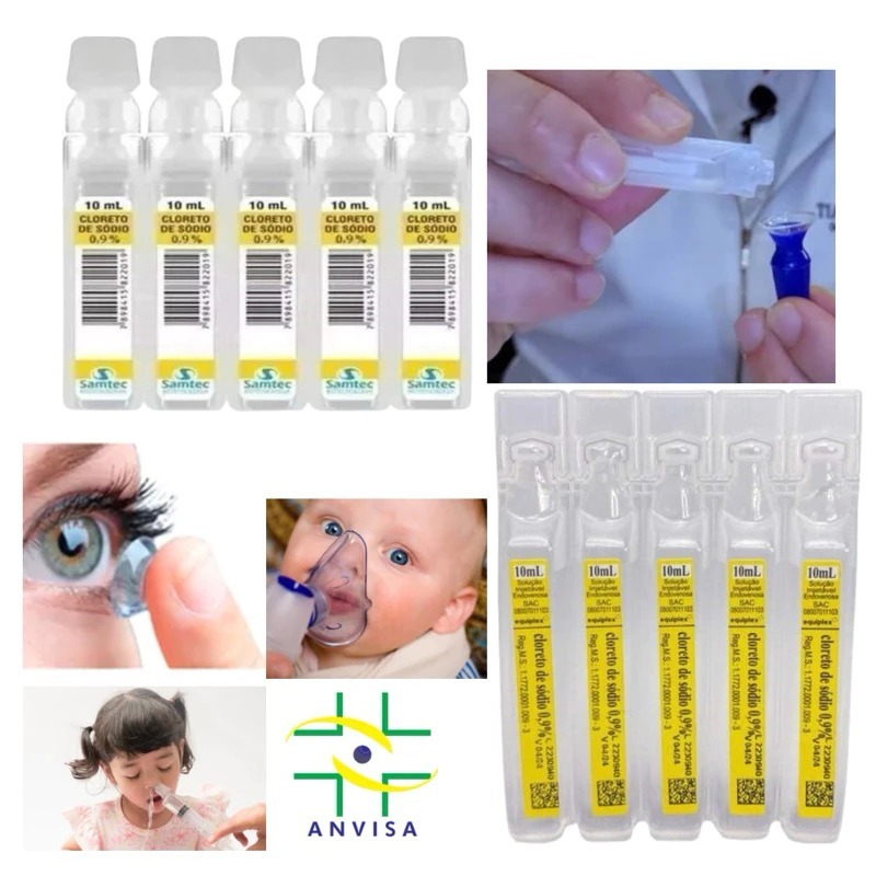 Soro Fisiologico Ampola 10ml Cloreto de Sódio 0,9% Kit Flaconetes em Oferta na Shopee