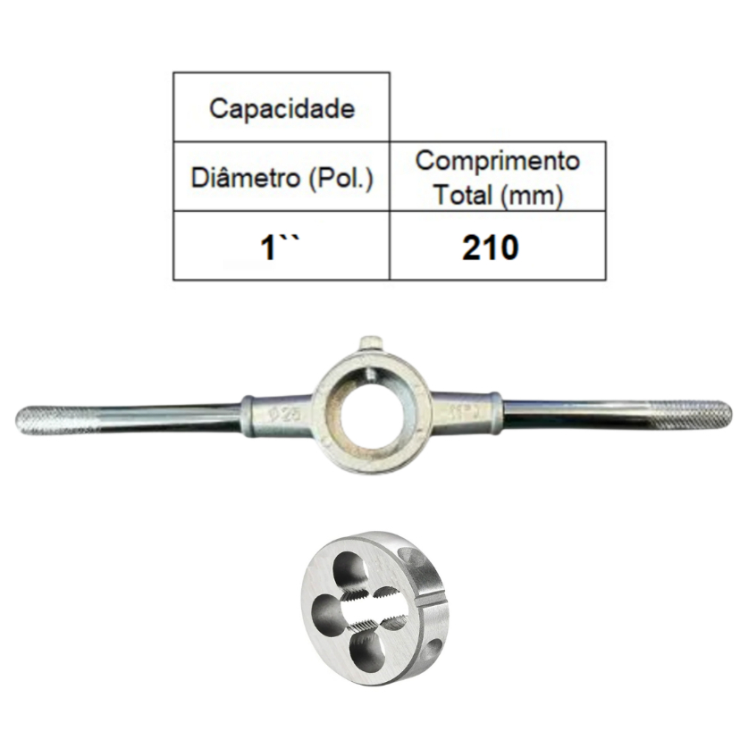 PORTA COSSINETE 1 POLEGADA + COSSINETE MANUAL AÇO LIGA 5/16 X 18 BSW - ANSI - ROCAST