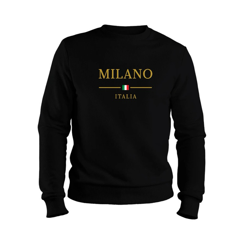 Blusa de Frio Moletom Milano Italia Casual Flanelado Careca Gola Redonda