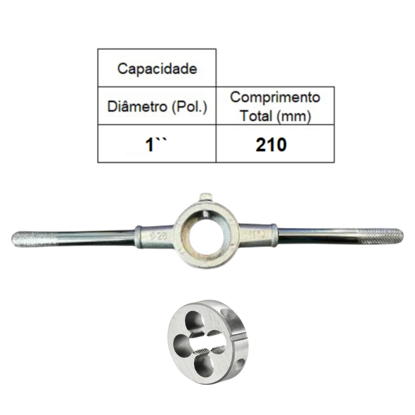 PORTA COSSINETE 1 POLEGADA + COSSINETE MANUAL AÇO LIGA 5/16 X 24 UNF - ANSI - ROCAST
