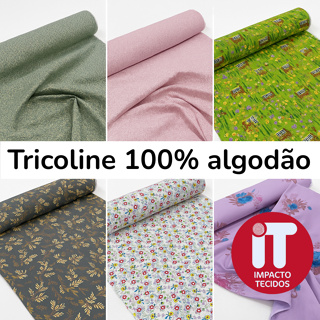Tecido TRICOLINE 100% Algodão 50cmx 1,50m (largura padrão ) Est 289 a 340 em Oferta na Shopee