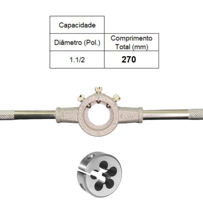 PORTA COSSINETE 1.1/2 POLEGADA + COSSINETE MANUAL AÇO LIGA 5/8 X 11 BSW - ANSI - ROCAST